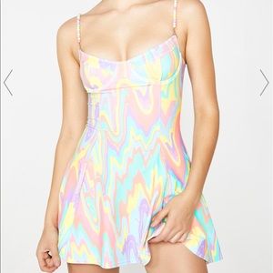 * WORN ONCE * Dolls Kill Colorful Mini Dress !!!